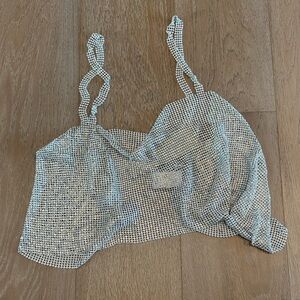 Silver Mesh Crop Top NYE Top